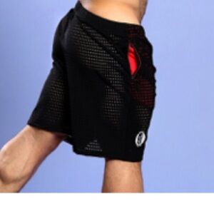 slick it up - Super Stretch Athletic Mesh Zipper Pocket Shorts